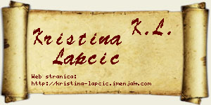 Kristina Lapčić vizit kartica